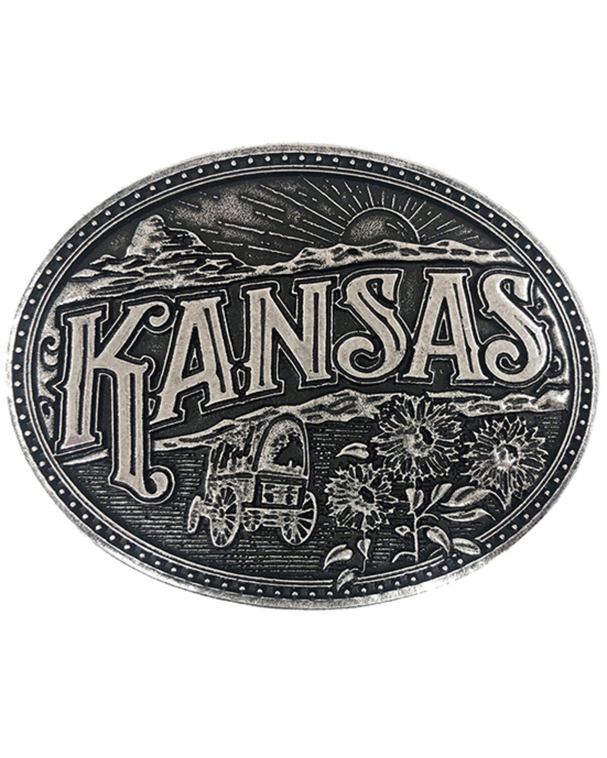 Cody James Kansas Heritage Belt Buckle, Silver, hi-res