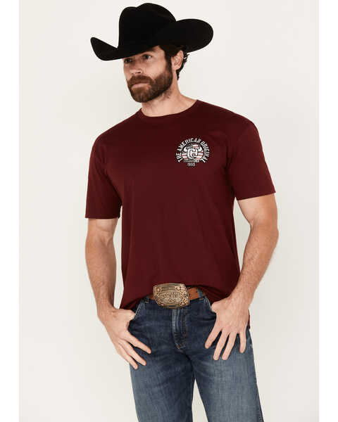 Cowboy Hardware Men's American Original Short Sleeve Graphic T-Shirt, Burgundy, hi-res