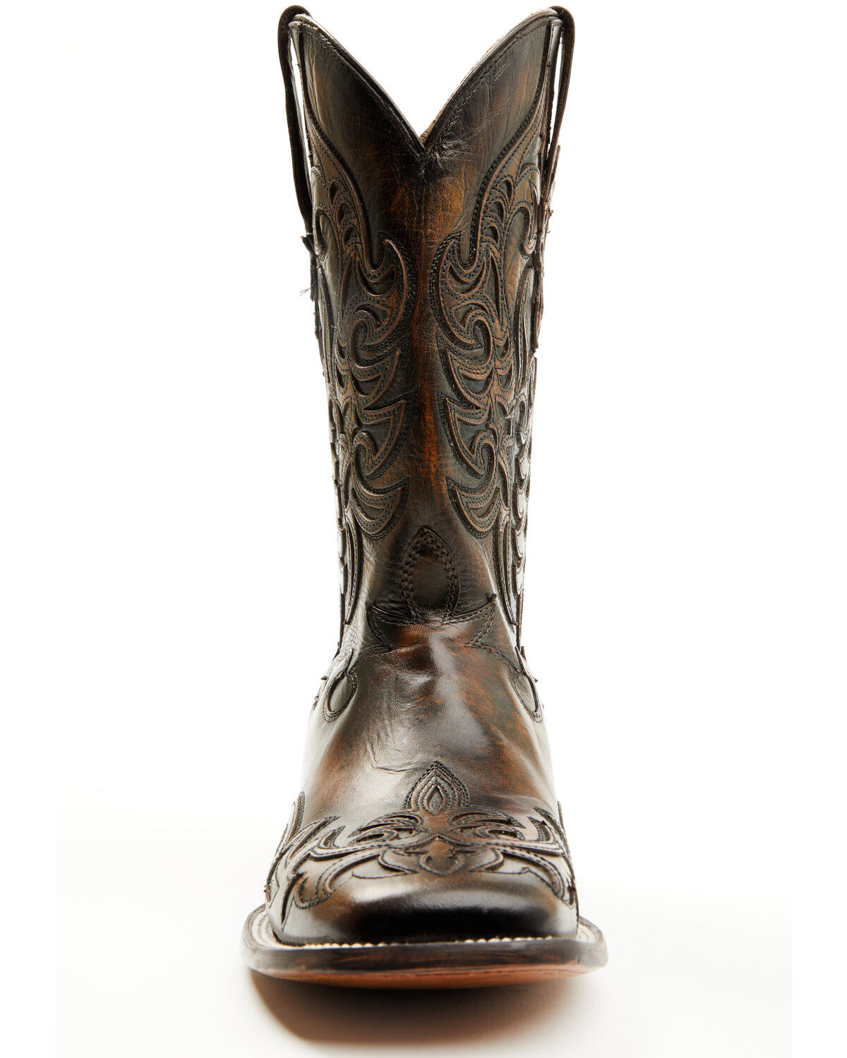 Image #4 - Corral Men's Overlay Embroidered Western Boots - Broad Square Toe, Black, hi-res