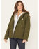 Image #1 - Carhartt Women's Heather Basil Washed Duck Sherpa-Lined Zip-Front Hooded Work Jacket, Green, hi-res