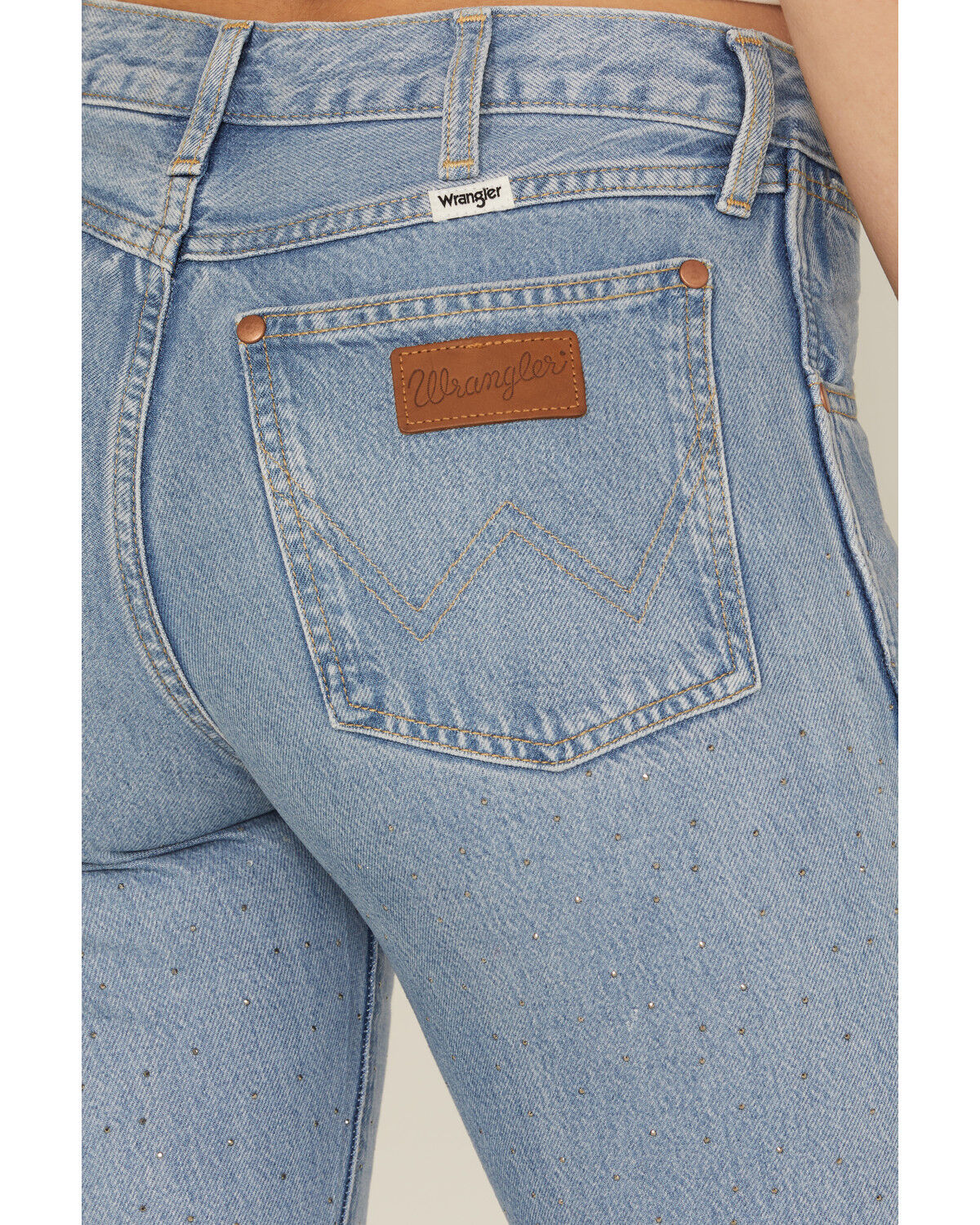 Image #4 - Wrangler Women's Light Wash Make It Shine Embellished Mid Rise Straight Denim Jeans, Light Wash, hi-res