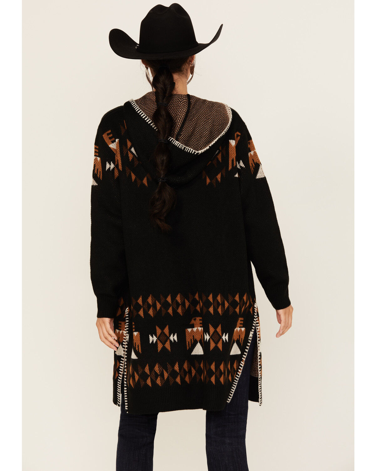 Image #4 - Idyllwind Women's Lilac Southwestern Print Hooded Duster, Dark Brown, hi-res