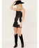 Boot Barn x Understated Leather Women's Dance Till Dawn Leather Skirt, Cream/black, hi-res