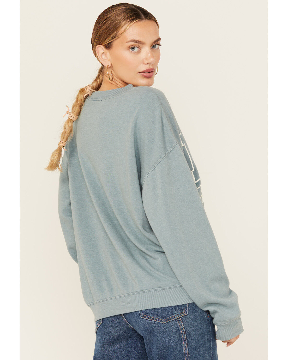 Image #4 - Boot Barn Women's Logo Graphic Crew Neck Sweatshirt, Blue, hi-res