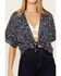 Image #3 - Ariat Women's Howdy Print Short Sleeve Tie Front Wrap, , hi-res