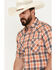 Image #2 - Ely Walker Men's Plaid Print Short Sleeve Pearl Snap Western Shirt, Orange, hi-res