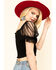 Jealous Tomato Women's Smocked Top, Black, hi-res