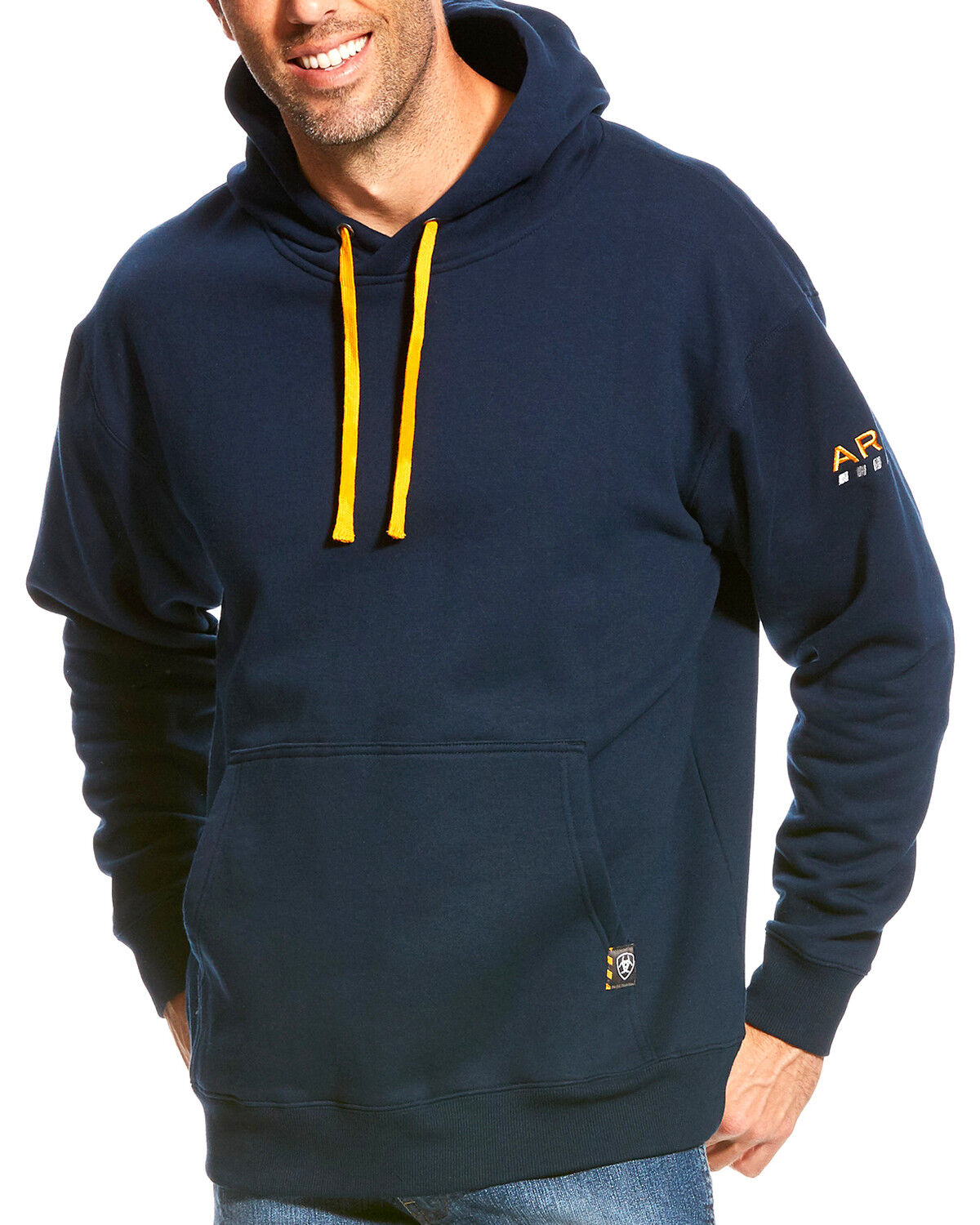 Image #1 - Ariat Men's Rebar Logo Hooded Sweatshirt, , hi-res