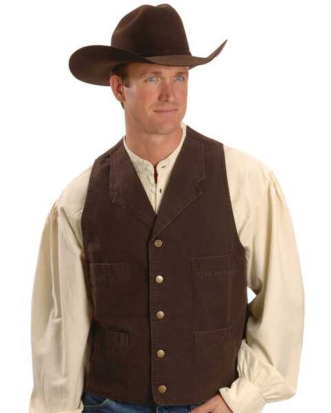 Scully Men's Range Wear Frontier Vest, Walnut, hi-res