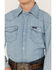 Image #3 - Wrangler Boys' Denim Long Sleeve Snap Western Shirt, Stonewash, hi-res