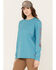 Image #1 - Ariat Women's FR Stretch Logo Long Sleeve Work Shirt, Light Blue, hi-res