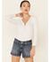 Ariat Women's Mid Rise Boyfriend Shorts, Blue, hi-res