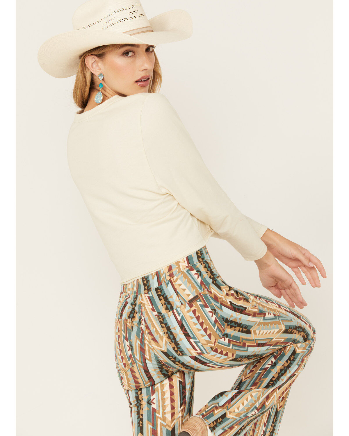Image #4 - Rock & Roll Denim Women's American Rambler Graphic Long Sleeve Tee, Natural, hi-res