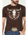 Image #3 - Cody James Men's USA Steerehead Short Sleeve Graphic T-Shirt, Dark Brown, hi-res