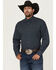 Image #1 - George Strait by Wrangler Men's Floral Striped Print Long Sleeve Button-Down Stretch Western Shirt, Blue, hi-res