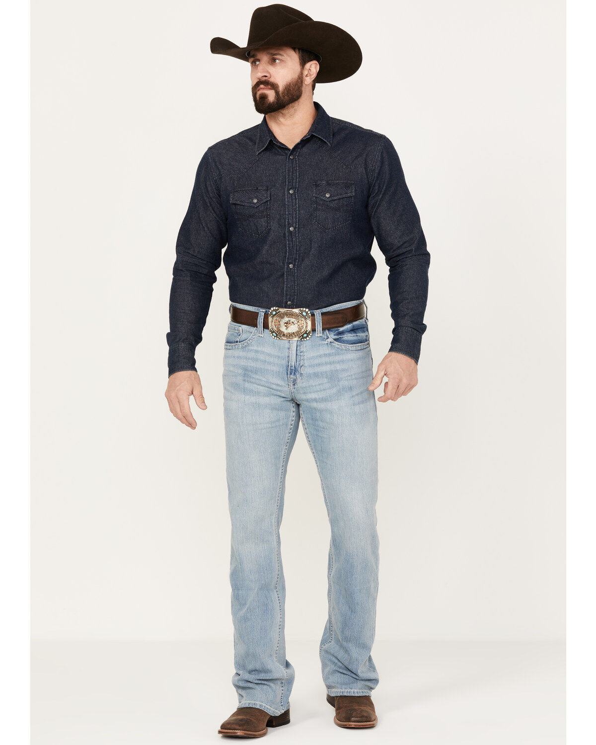 Image #1 - Cody James Men's Owens Light Wash Slim Boot Stretch Denim Jeans, , hi-res