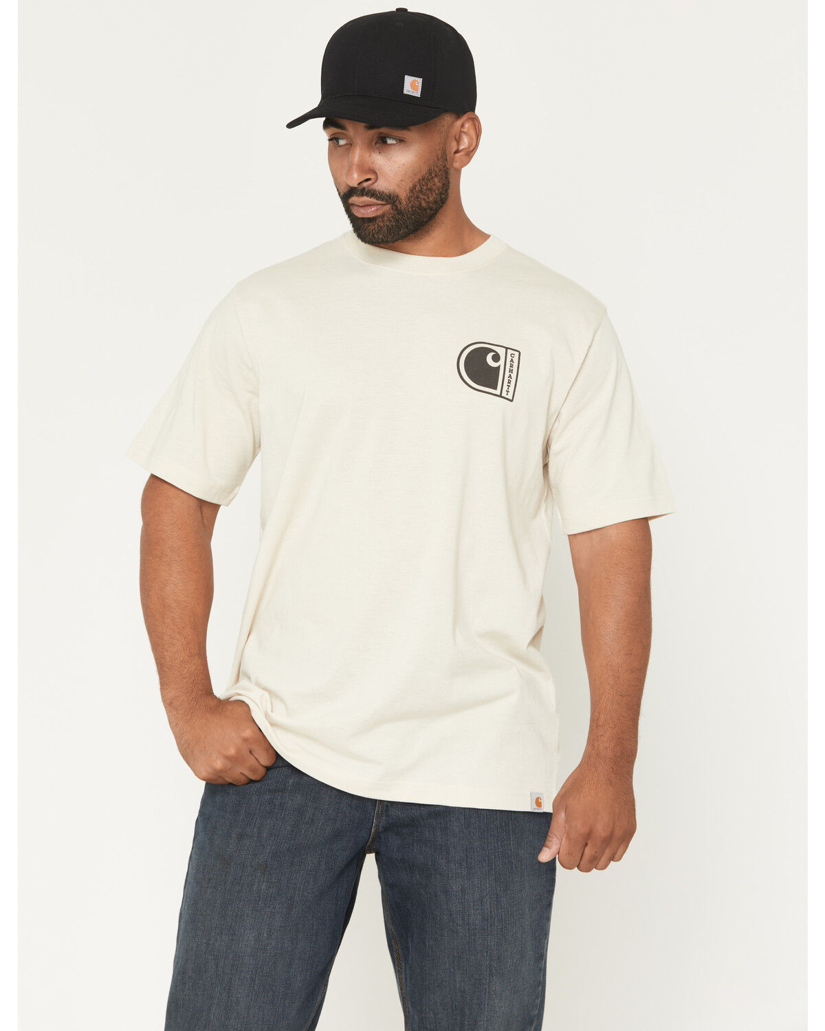 Image #2 - Carhartt Men's Relaxed Fit Lightweight Short Sleeve Graphic T-Shirt, Oatmeal, hi-res