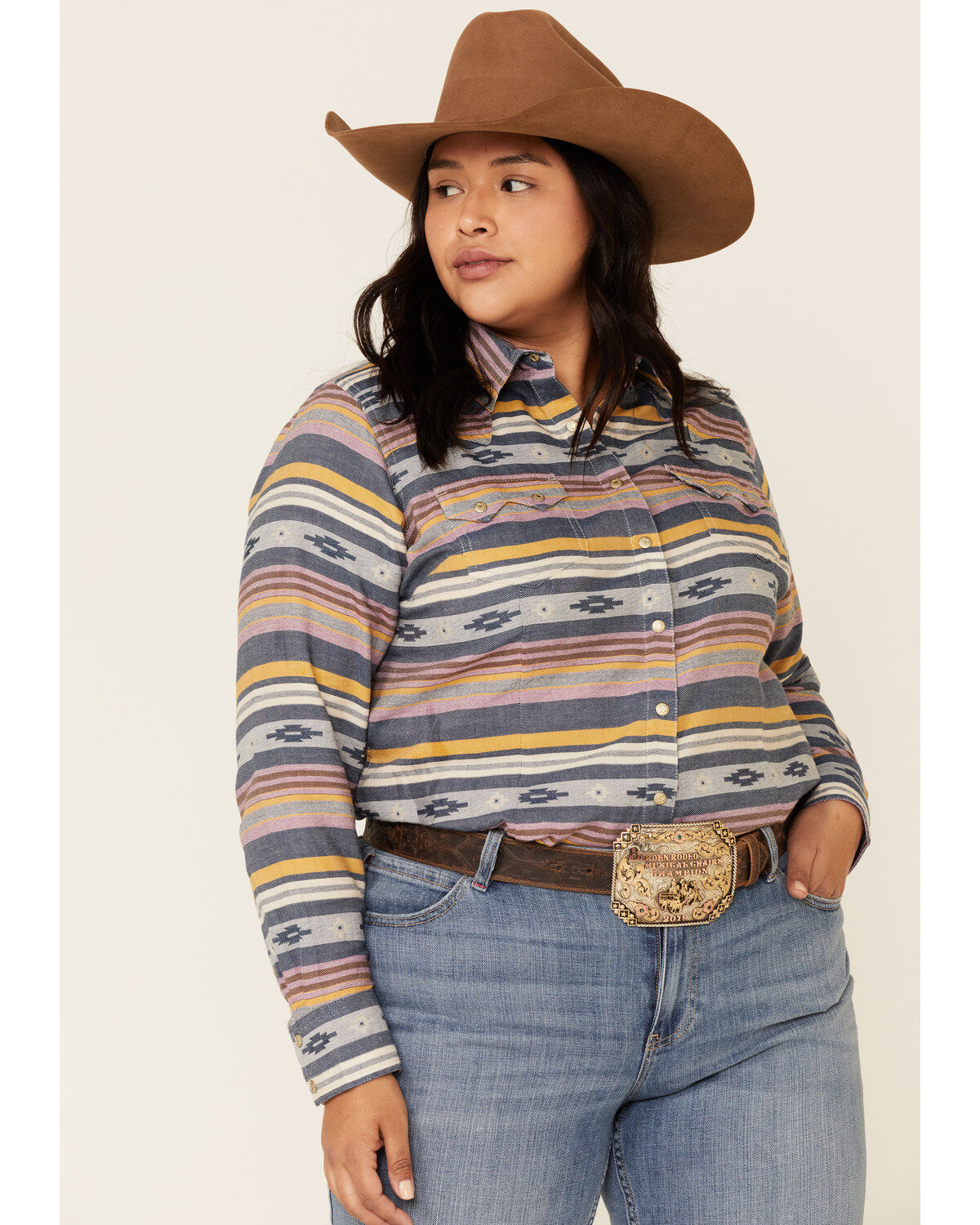 Image #1 - Ariat Women's R.E.A.L. Sunset Beauty Long Sleeve Western Shirt - Plus, , hi-res