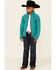 Image #2 - Powder River Outfitters Boys' Honeycomb Performance Zip-Front Fleece Jacket, Jade, hi-res