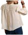 Image #2 - Stetson Women's Cream Herringbone Pleated Long Sleeve Blouse Top, Cream, hi-res