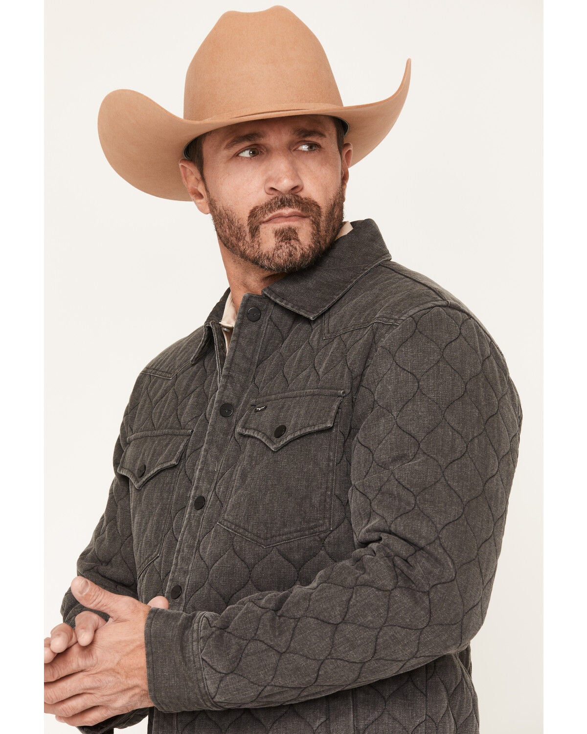 Image #2 - Kimes Ranch Men's Madison Quilted Shirt Jacket, Charcoal, hi-res