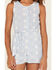 Image #3 - Hayden LA Girls' Print Sleeveless Waist Tie Romper, Blue, hi-res