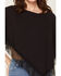 Image #3 - Wild Moss Women's Ruffle Trim Poncho, Black, hi-res