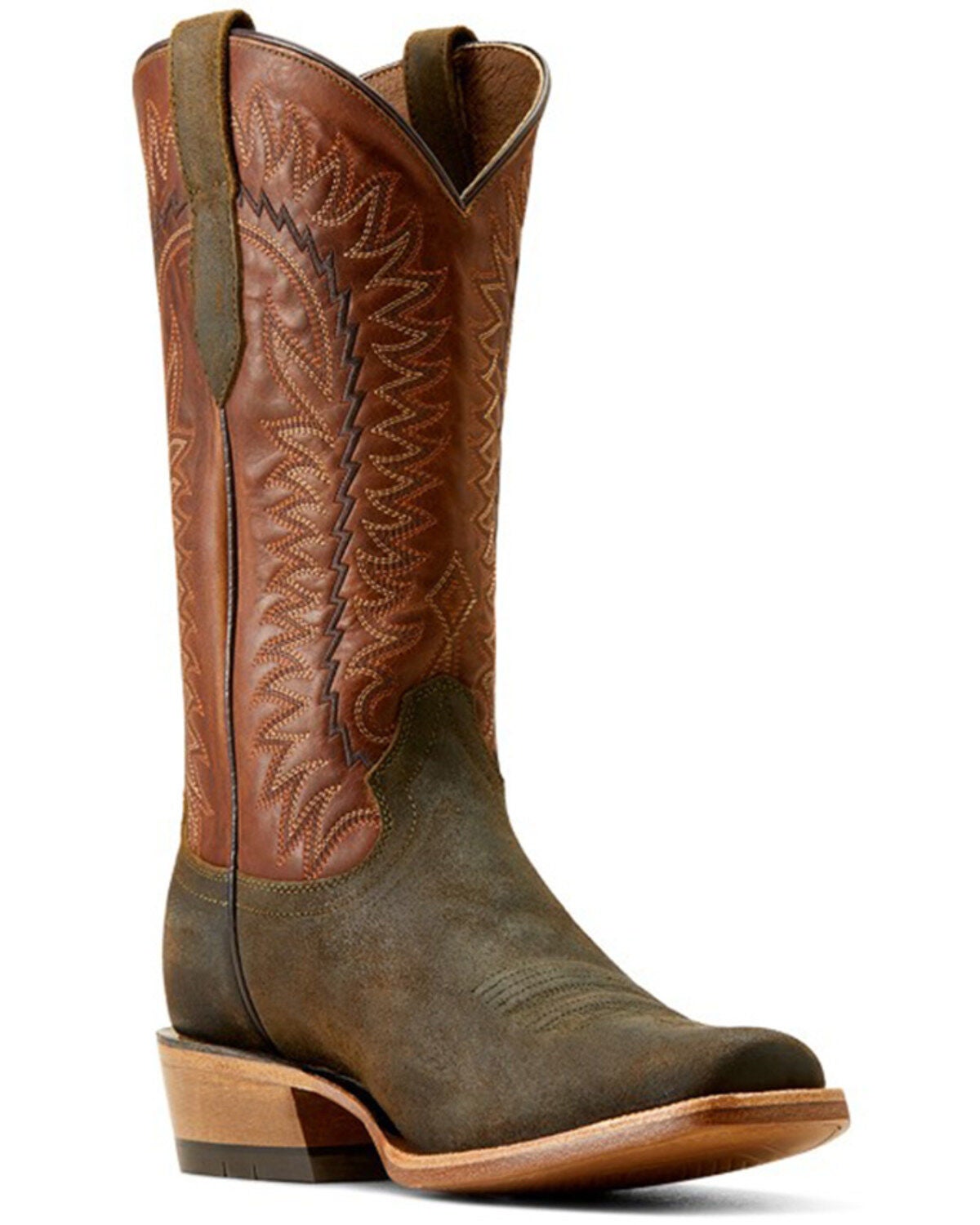 Ariat Men's Futurity Time Roughout Western Boots - Square Toe, Dark Green, hi-res