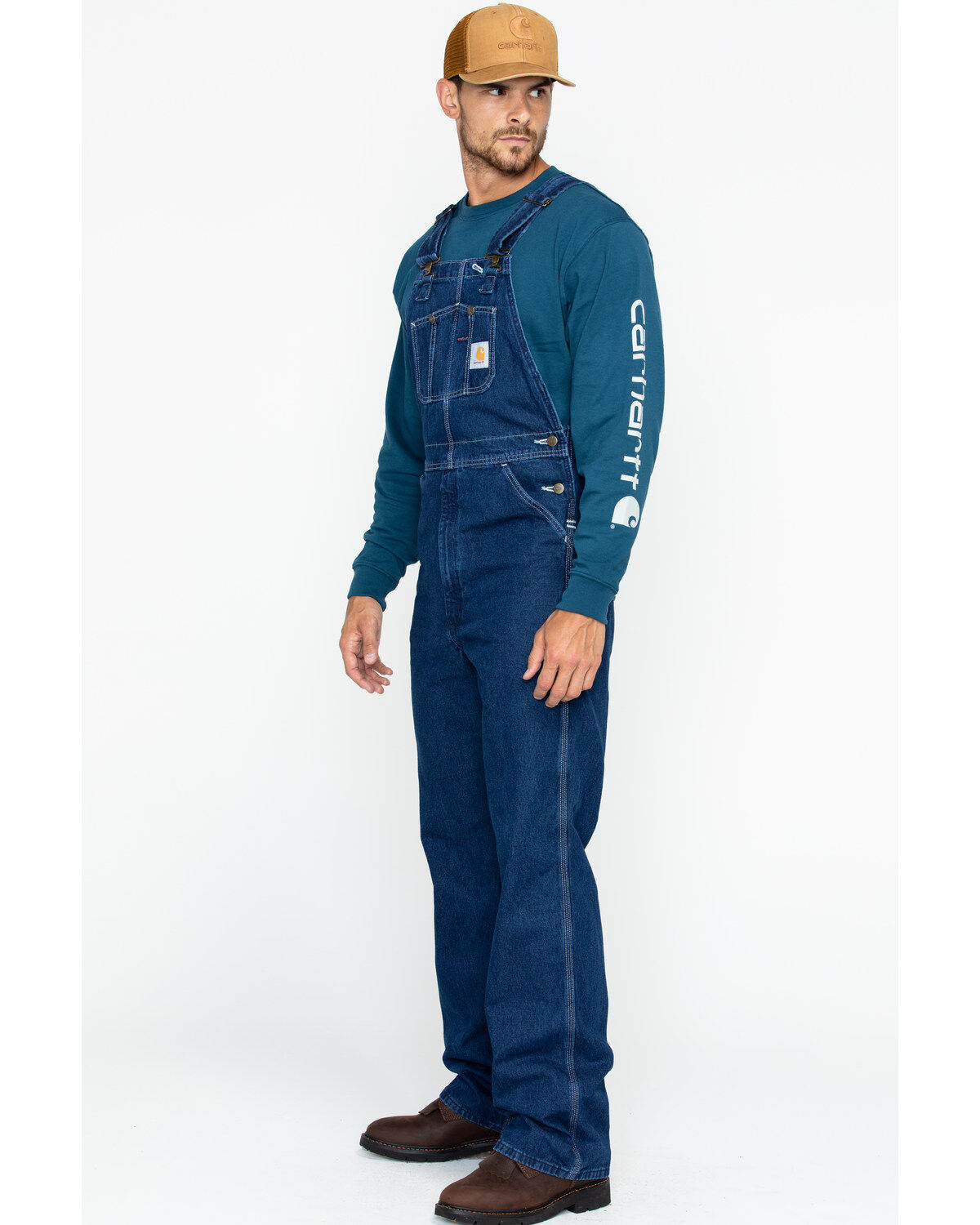 carhartt denim bib overall unlined
