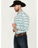 Image #2 - Ariat Men's Jefferson Southwestern Striped Long Sleeve Button-Down Western Shirt, Turquoise, hi-res