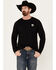 Image #1 - RANK 45® Men's Bedford American Flag Long Sleeve Graphic T-Shirt, Black, hi-res