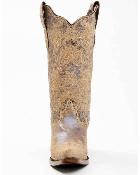 Image #4 - Circle G Women's Brown Floral Embroidery Western Boots - Snip Toe, Brown, hi-res