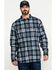 Image #1 -  Hawx Men's FR Plaid Print Long Sleeve Woven Work Shirt - Big , Blue, hi-res