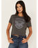 Youth In Revolt Women's Rebel Rider Ribbed Short Sleeve Baby Tee, Black, hi-res