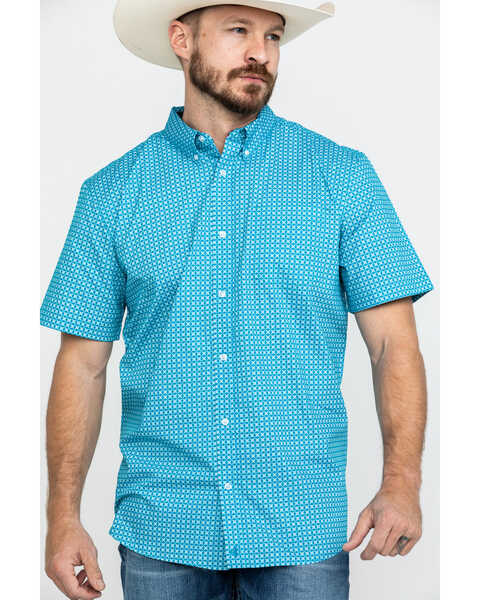 Image #5 - Cody James Core Men's Diamond Field Geo Print Short Sleeve Western Shirt, , hi-res