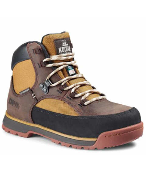 Kodiak Women's Greb Classic Hike Waterproof Work Boots - Steel Toe, Brown, hi-res