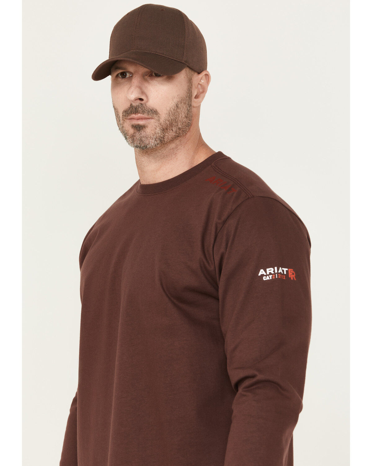 Image #3 - Ariat Men's FR Born For This Long Sleeve Work T-Shirt, Chocolate, hi-res