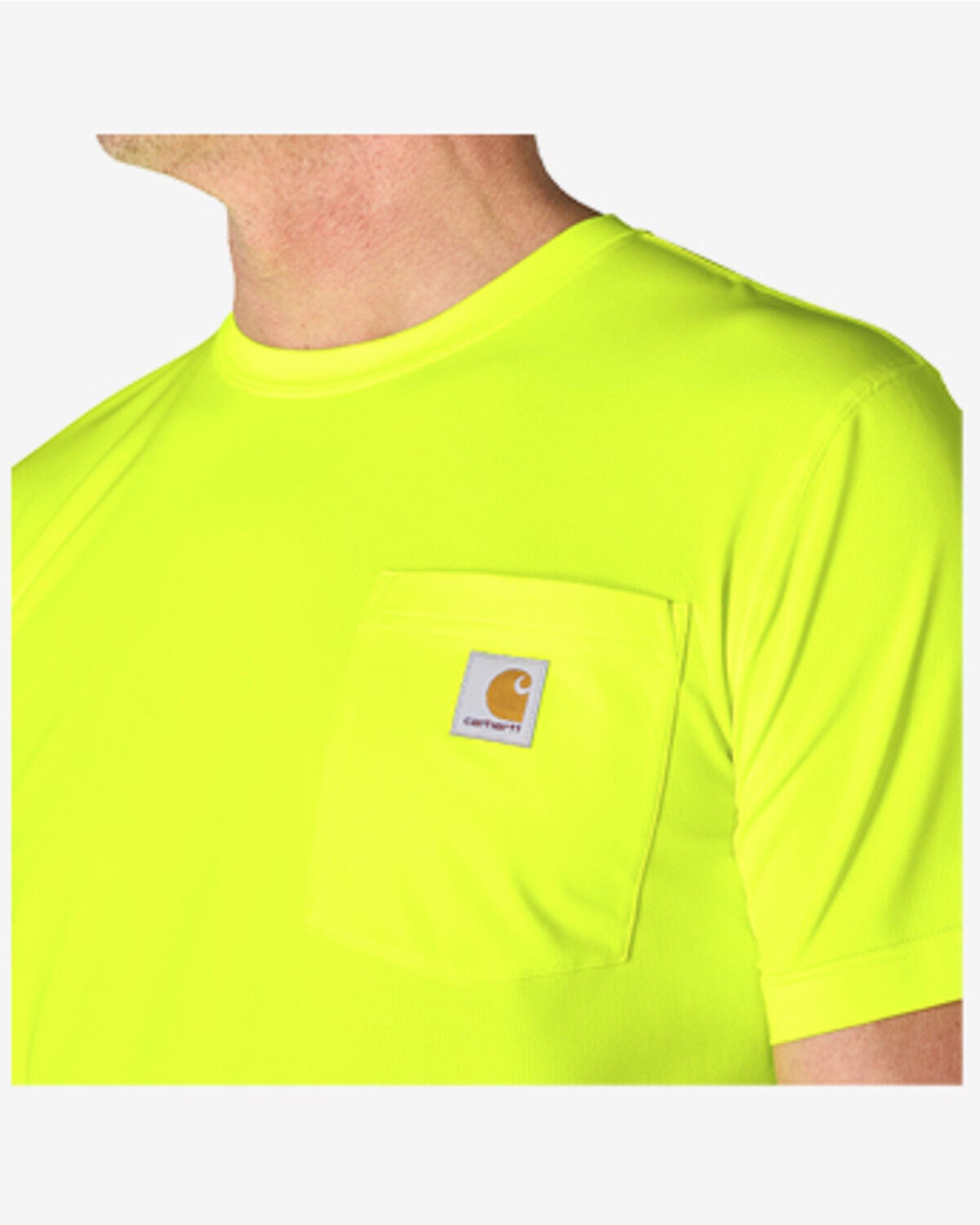 Image #2 - Carhartt Men's Force Relaxed HiVis Short Sleeve Pocket T-Shirt, Bright Yellow, hi-res