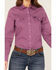 Cinch Women's Geo Print Long Sleeve Snap Western Shirt, Pink, hi-res