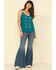Image #4 - Shyanne Women's Teal Ruffle Beaded Cami , , hi-res