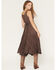 Image #4 - Scully Women's Lace-Up Jacquard Midi Dress, Brown, hi-res
