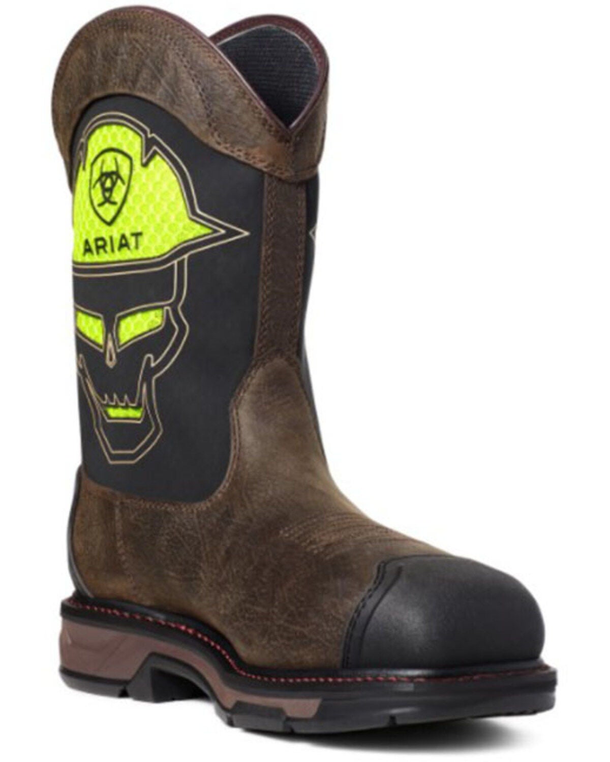 Ariat Men's VentTEK WorkHog&reg; Skull Western Work Boots - Carbon Toe, Brown, hi-res