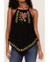 Image #3 - Band of the Free Women's Instant Karma Embroidered Floral Tank Top, Black, hi-res