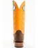 Image #5 - Justin Men's Billet Cowhide Leather Western Boots - Square Toe, Orange, hi-res