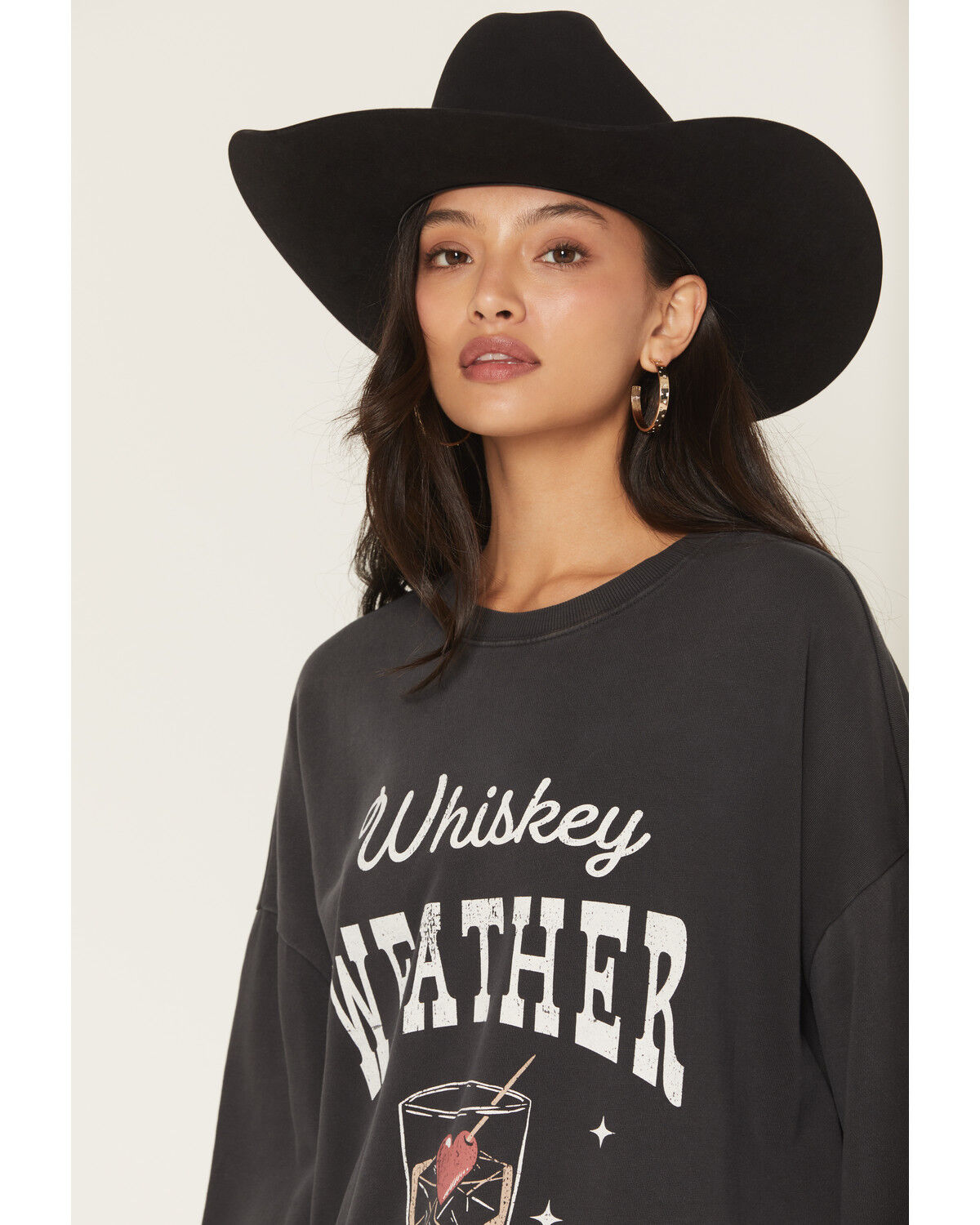 Image #2 - White Crow Women's Whiskey Weather Graphic Crewneck, Black, hi-res