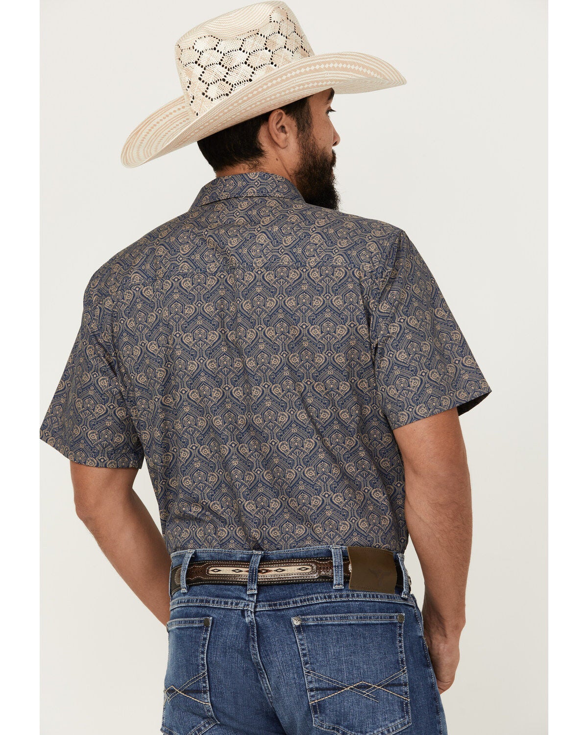Image #4 - Gibson Trading Co Men's Rain Down Medallion Print Short Sleeve Button-Down Western Shirt, , hi-res