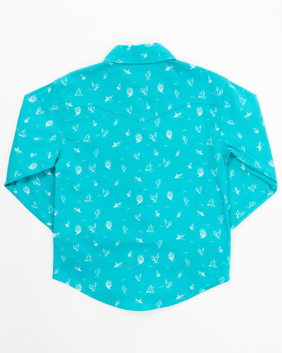 Image #3 - Shyanne Toddler Girls' Cactus Print Long Sleeve Western Pearl Snap Shirt, Turquoise, hi-res