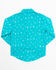 Image #3 - Shyanne Toddler Girls' Cactus Print Long Sleeve Western Pearl Snap Shirt, Turquoise, hi-res