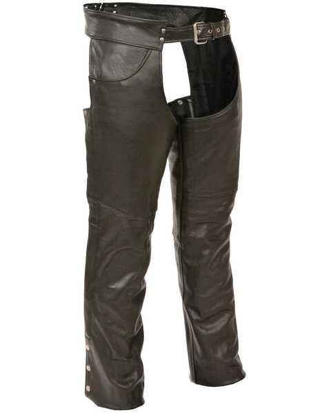 Milwaukee Leather Men's Classic Chap With Jean Pockets - Tall, Black, hi-res