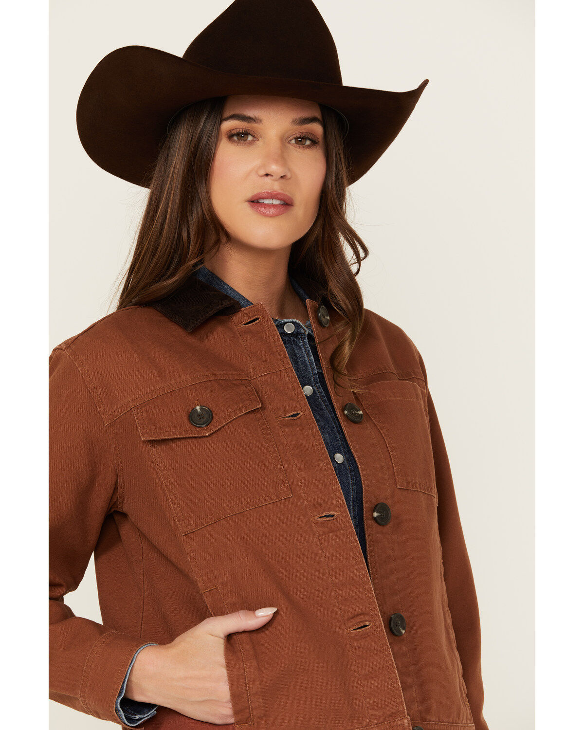 Image #2 - Shyanne Women's Underwood Canvas Barn Jacket, Lt Brown, hi-res